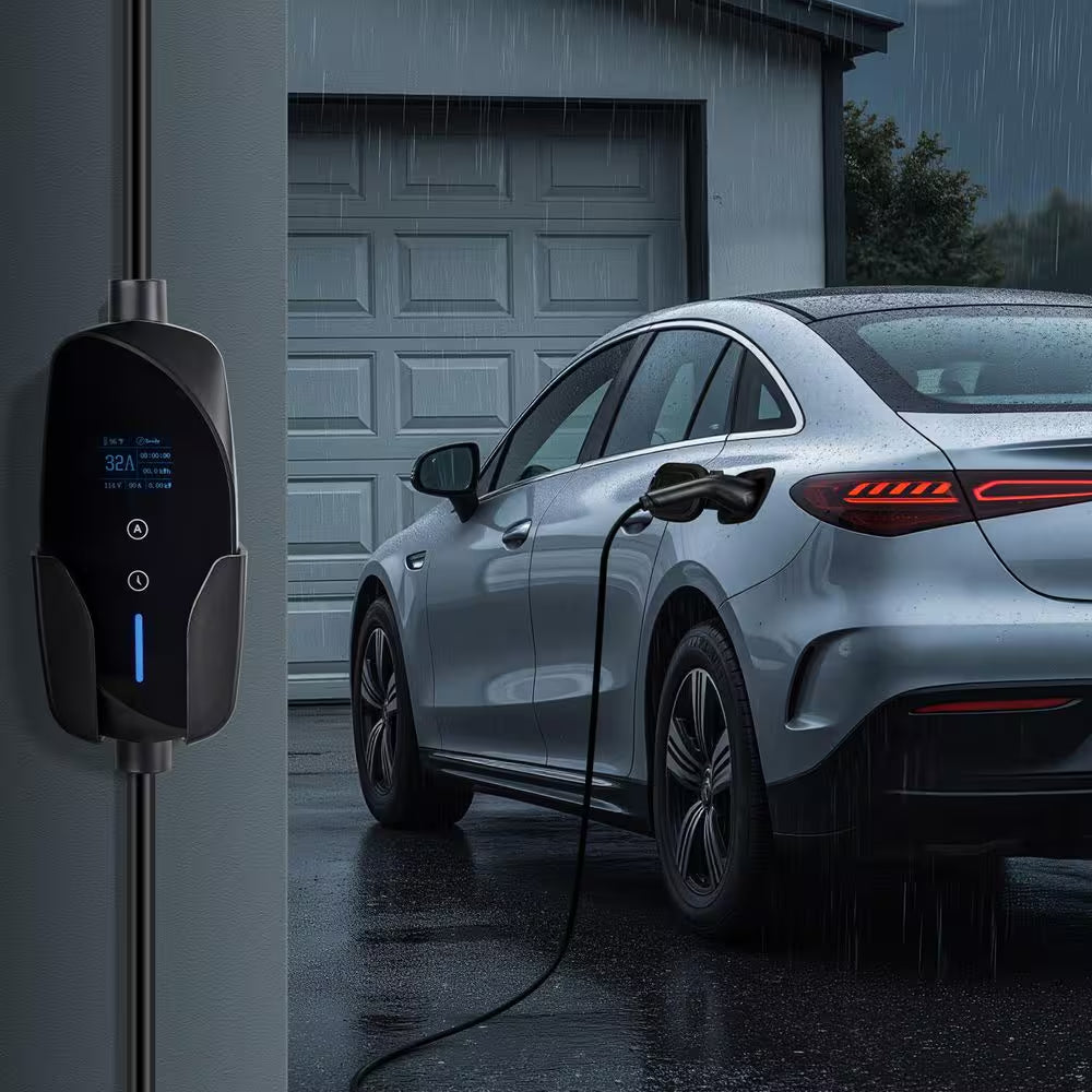 Level 2 EV Charger 32 Amp Adjustable Current 240V Electric Vehicle Charger with 25 Ft. Charging Cable NEMA 14-50P Plug