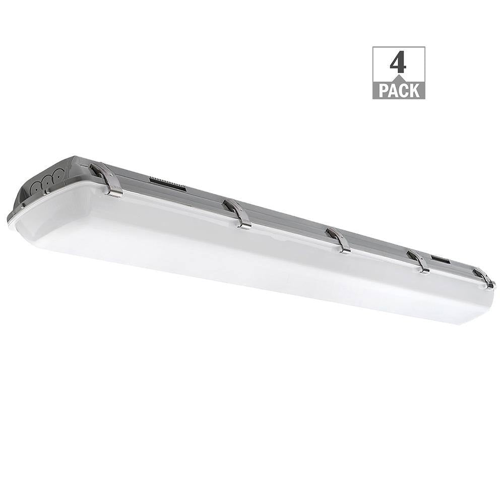 4-Pack 4 Ft. Vapor Tight LED Wraparound Light IP65 Rated 3600LM 34W 120-277 Volt Bright White 4000K Harsh Conditions