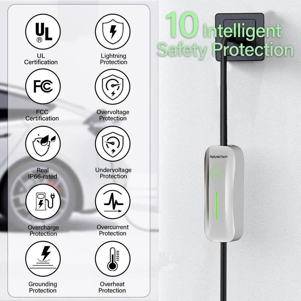 21Ft 110-Volt Level 1 EV Charger NEMA 5-15 Plug 15A Portable Wall Charging Station for Tesla Models Y 3 S X