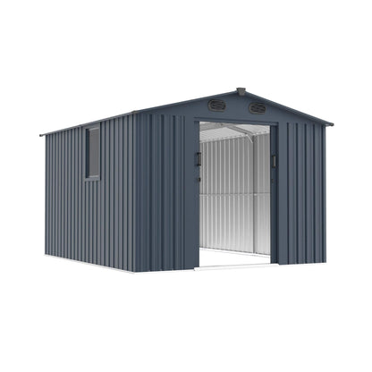 [08X10FT] Alora Large Outdoor Metal Storage Tool Shed With Window And Lockable Doors (SAK32987)