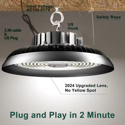 4-Pack of LED High Bay Light 350-Watt 52500 LM High Bay LED Shop Lights Ac100-277-Volt UFO LED Lights for Warehouse
