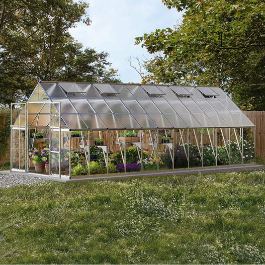10x24 Premium Polycarbonate Walk-In Greenhouse with Aluminum Frame