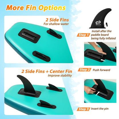 11 Feet Inflatable Stand Up Paddle Board with Kayak Seat for Adults-L