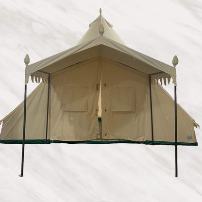 [13X19FT] Extra-Large Heavy-Duty Outdoor Four Seasons Glamping Canvas Bell Yurt Tent (SAK45688)