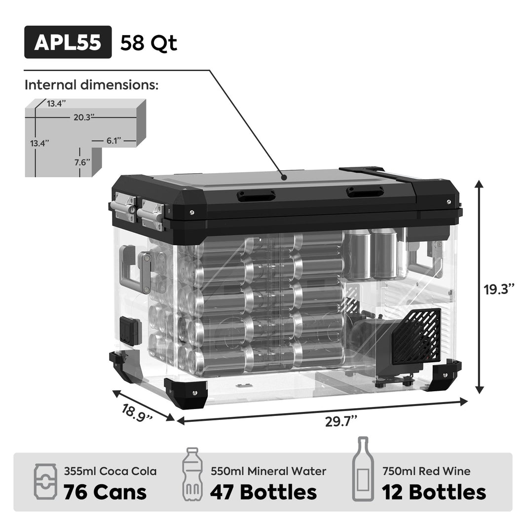 ICECO APL55 Dual Zone 12V Fridge 55 LT