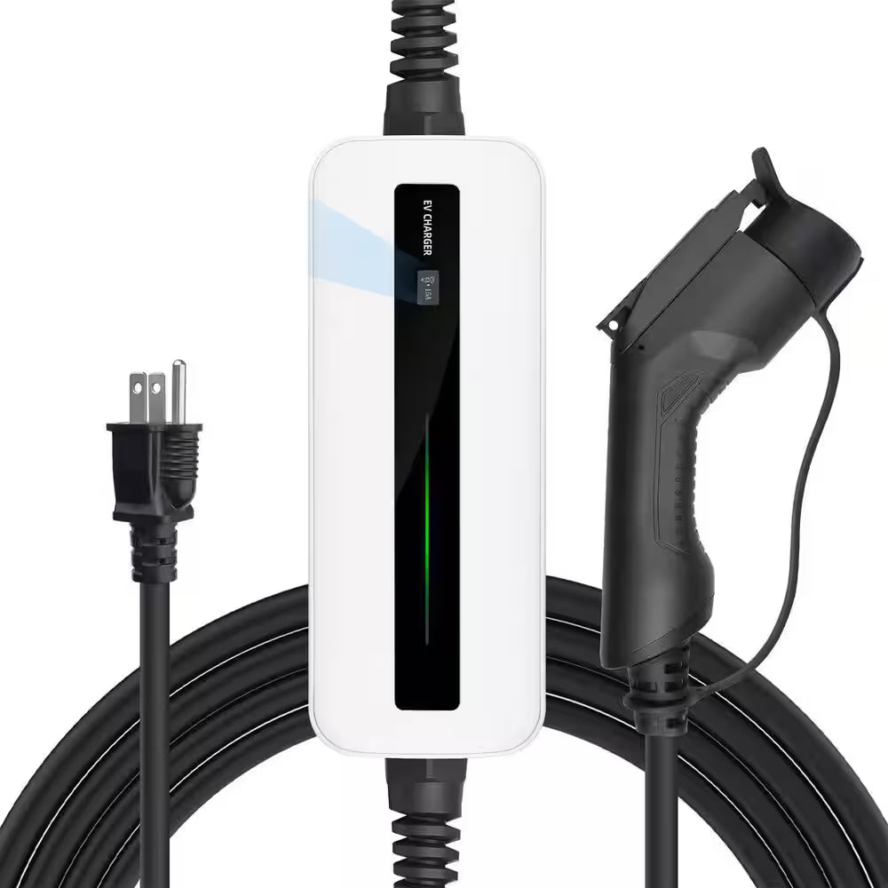 20Ft 120-Volt Level 1 EV Charger Cable 15A NEMA 5-15 Plug J1772 Compatible Portable Waterproof Fast Charging