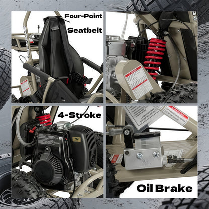 GK-49A 50cc 4-Stroke Gas Go Kart | Off-Road Mini Buggy for Teens
