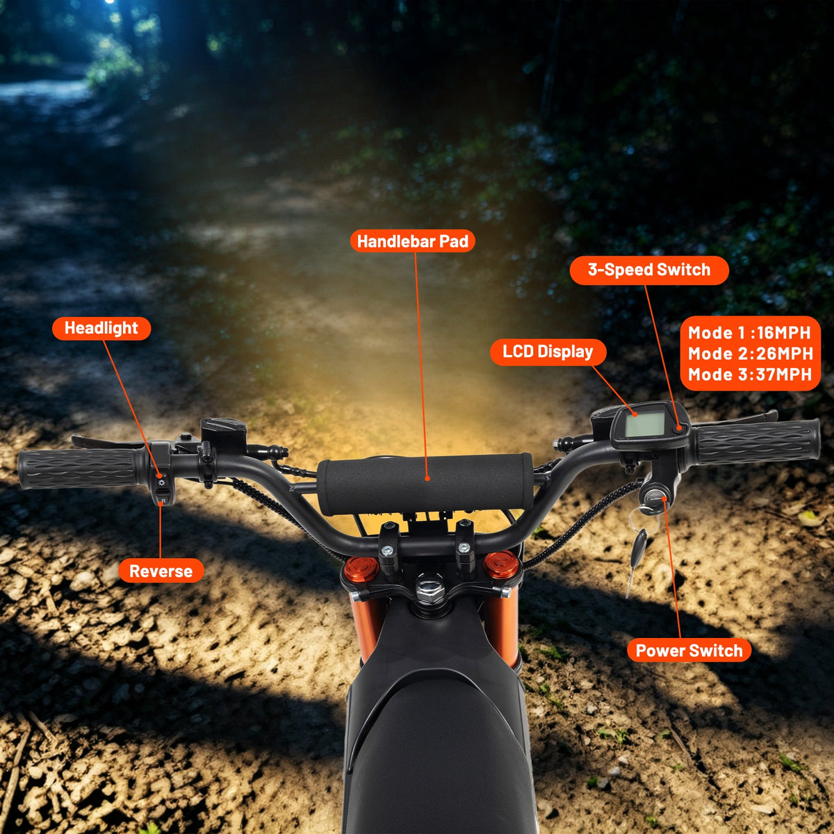 ARC 3000W Peak Electric Dirt Bike | 48V Mid-Drive Off-Road Motorcycle