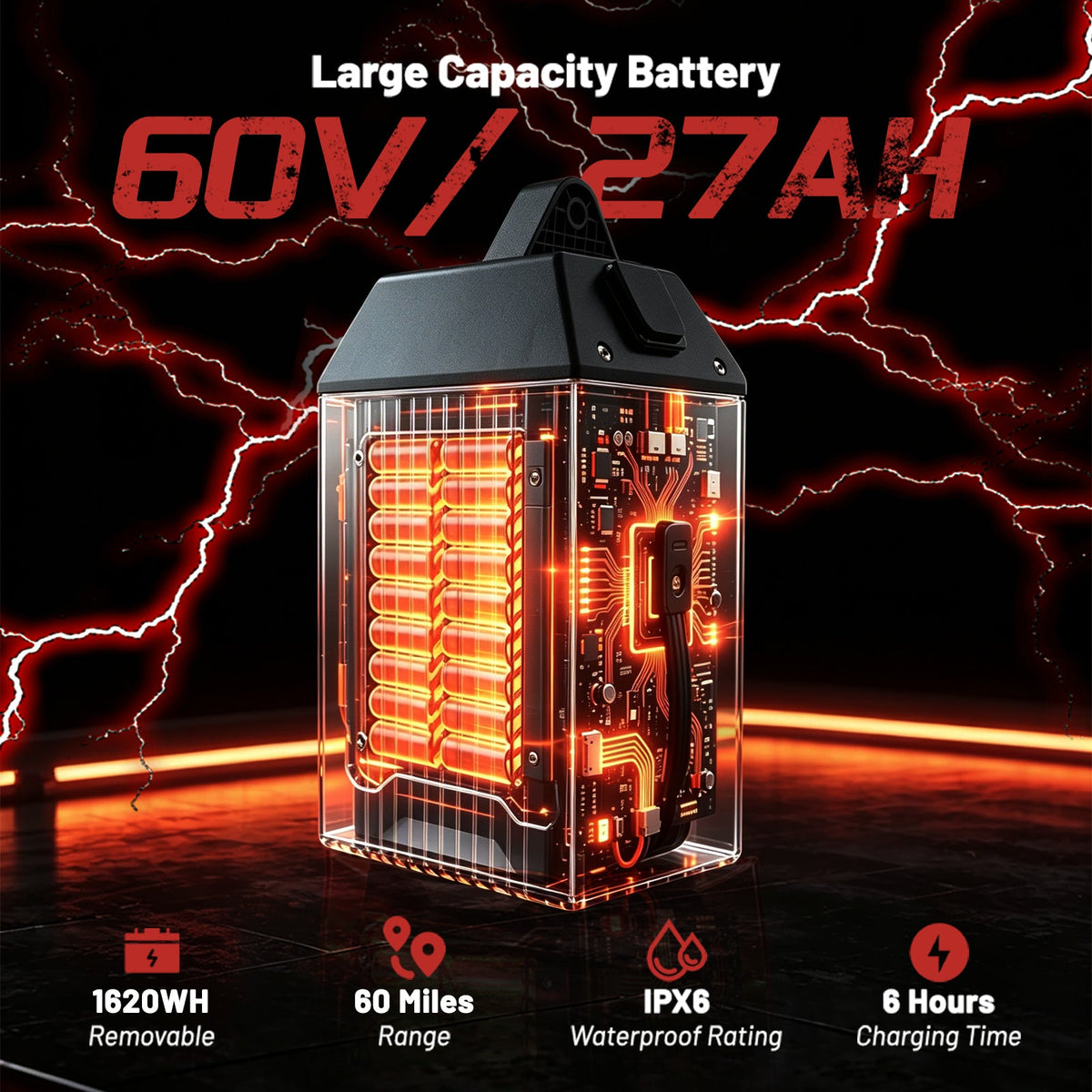 SPRK Electric Dirt Bike | 5500W Peak, 43MPH High Speed Off-Road Trail Motorcycle (60V 27Ah)