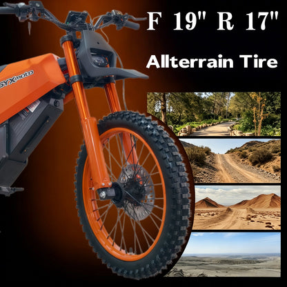 SPRK Electric Dirt Bike | 5500W Peak, 43MPH High Speed Off-Road Trail Motorcycle (60V 27Ah)