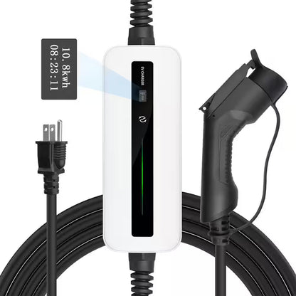 20Ft 120-Volt Level 1 EV Charger Cable 15A NEMA 5-15 Plug J1772 Compatible Portable Waterproof Fast Charging