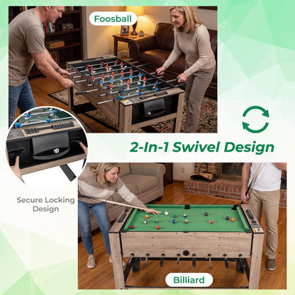 2-in-1 Swivel Game Table for Teens Adults-Brown
