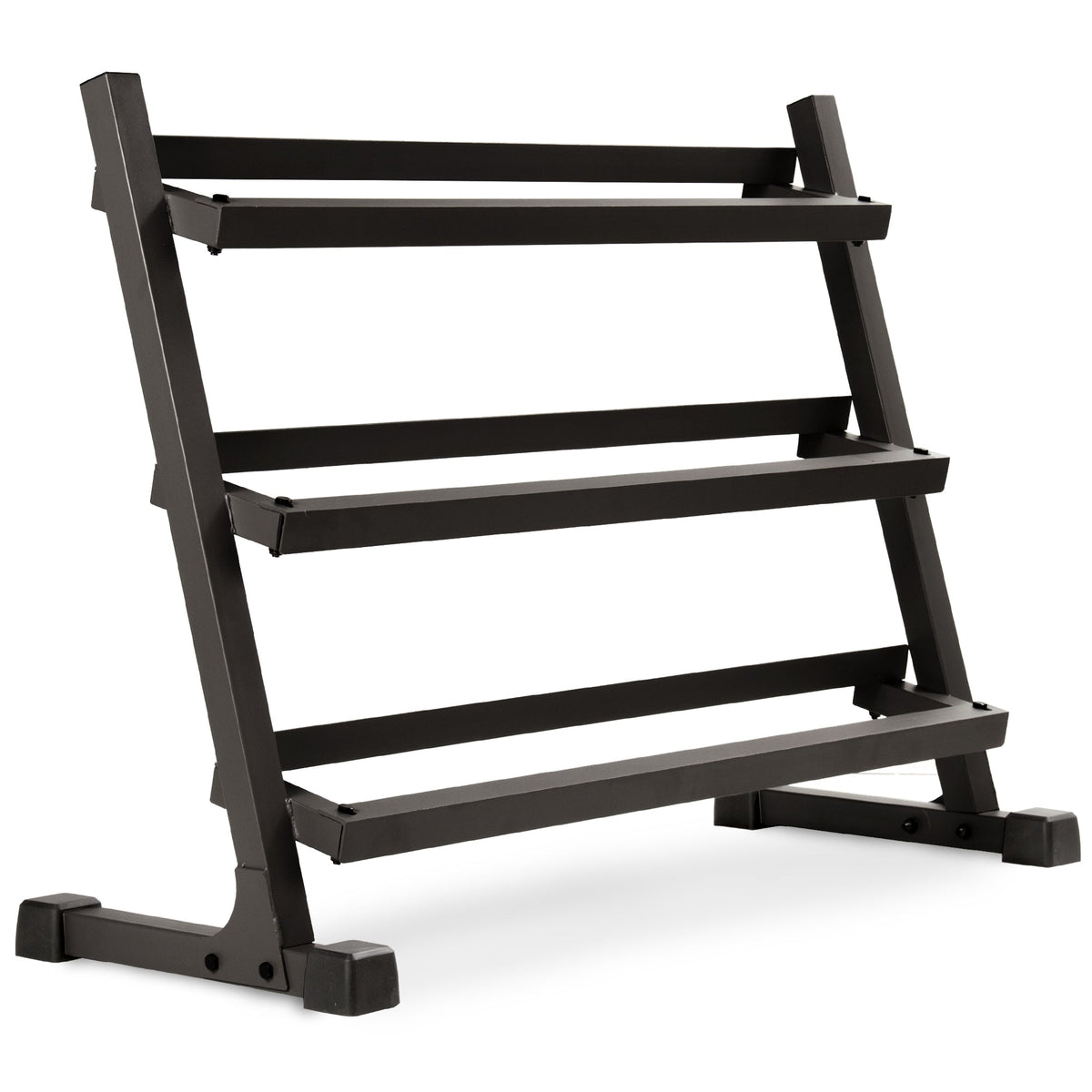 5-50 lb Rubber Hex Dumbbell Set with 3-Tier Storage Rack
