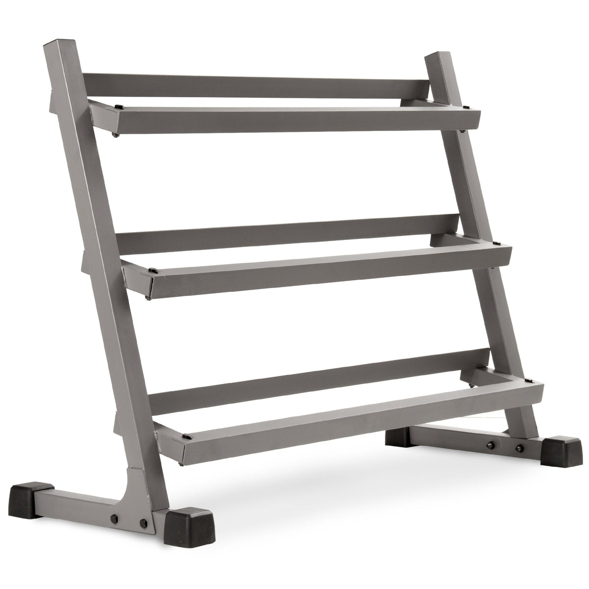 5-50 lb Rubber Hex Dumbbell Set with 3-Tier Storage Rack