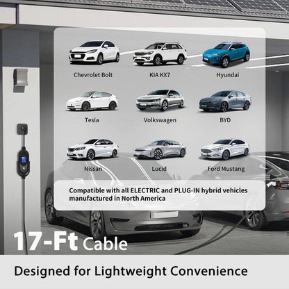 16.4Ft 110-240-Volt EV Charging Station Portable Level 1 Level 2 Charger NEMA 5-15 6-20 Plug J1772 Compatible