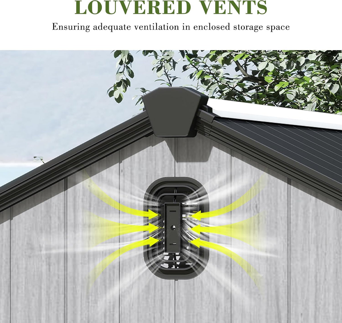 5x3FT Outdoor Resin Storage Shed with Transparent Windows & Louvered Vents