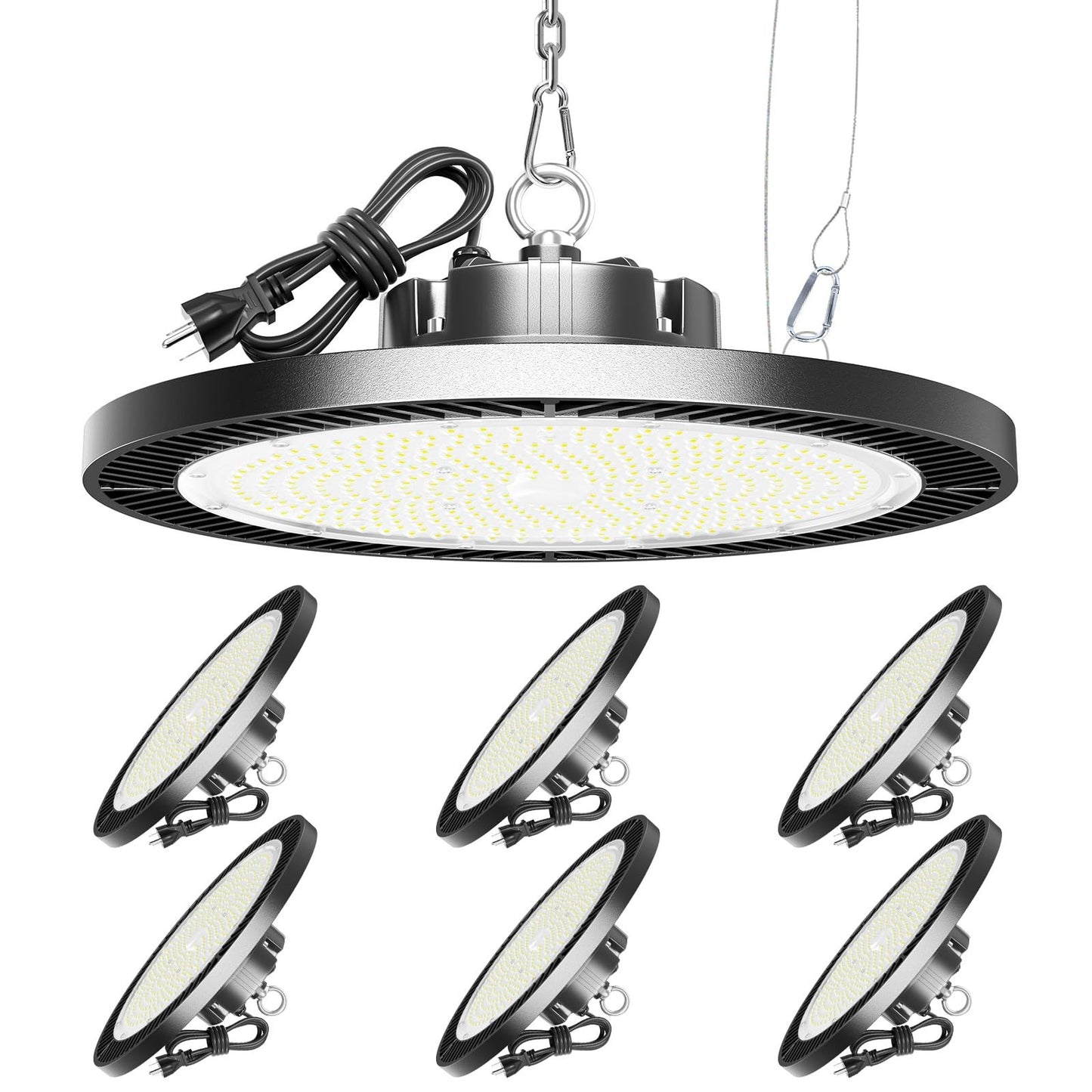 150W UFO LED High Bay Lights 21000LM 5000K Daylight Shop Garage Warehouse 6 Pack