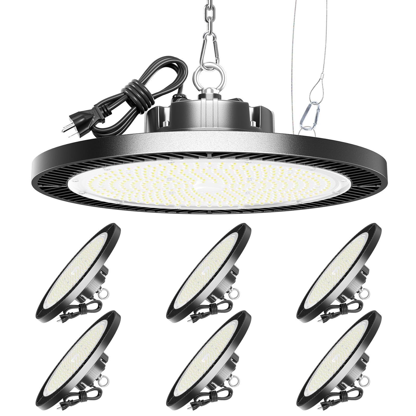 150W UFO LED High Bay Lights 21000LM 5000K Daylight Shop Garage Warehouse 6 Pack
