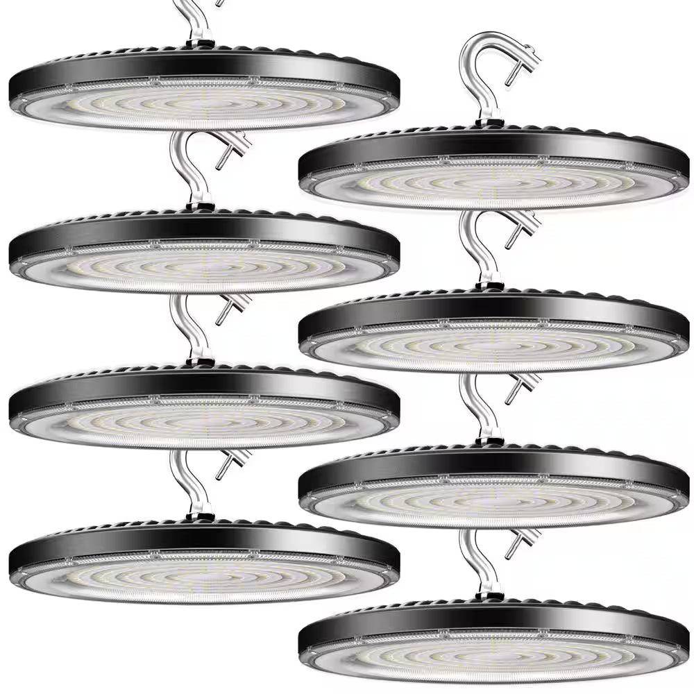 8Pack of 240W LED High Bay Light 36000LM AC100-277V High Bay LED Shop Lights with US Plug for Commercial Warehouse