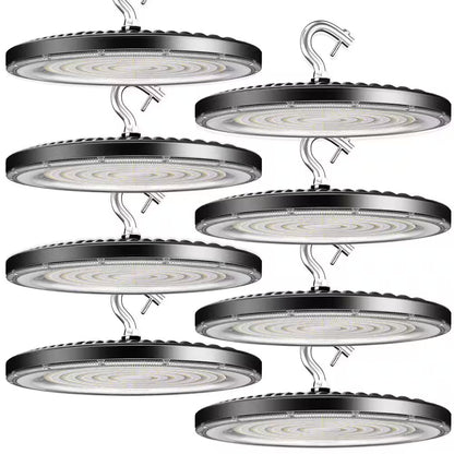 8Pack of 240W LED High Bay Light 36000LM AC100-277V High Bay LED Shop Lights with US Plug for Commercial Warehouse