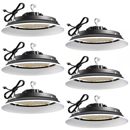 6Pack of 250W LED High Bay Light 37500LM High Bay LED Shop Lights AC100-277V Commercial Bay Lighting for Warehouse