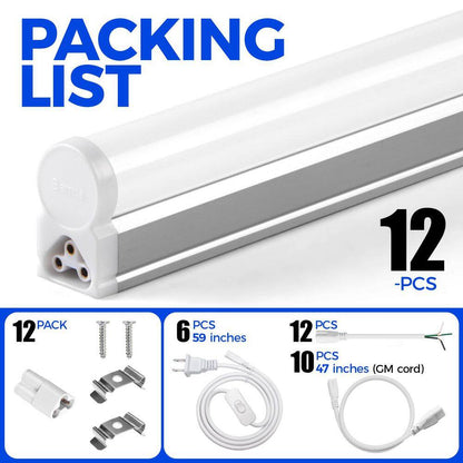 4 Ft. 2200Lm 6500K 20W LED T5 Shop Lights, Ceiling and under Cabinet Light, Corded Electric with On/Off Switch