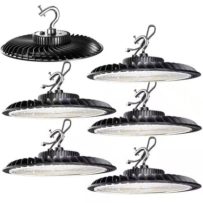 6-Pack of 250-Watt LED High Bay Light 37500LM High Bay LED Shop Lights AC100-277V Commercial Bay Lighting for Warehouse