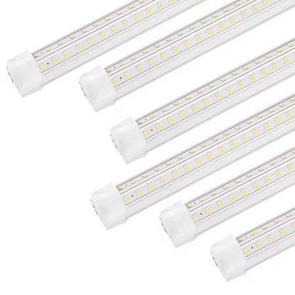 6-Pack 4 Ft. 50-Watt White V-Shape LED Shop Lights, 7000 Lumens 6500K Daylight, Plug-In Integrated T8 Fixtures