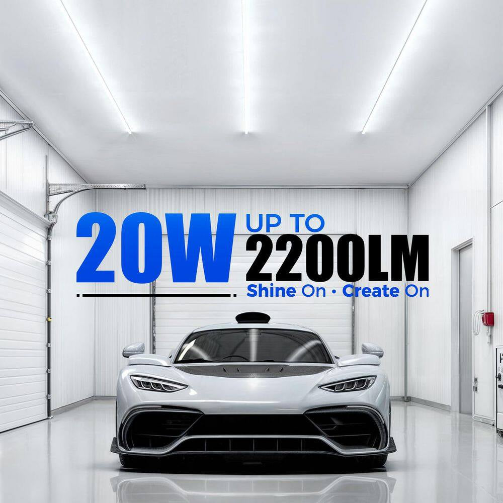 4 Ft. 2200Lm 6500K 20W LED T5 Shop Lights, Ceiling and under Cabinet Light, Corded Electric with On/Off Switch