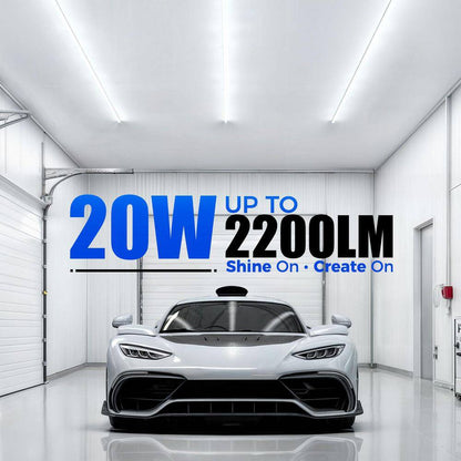 4 Ft. 2200Lm 6500K 20W LED T5 Shop Lights, Ceiling and under Cabinet Light, Corded Electric with On/Off Switch