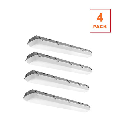 4-Pack 4 Ft. Vapor Tight LED Wraparound Light IP65 Rated 3600LM 34W 120-277 Volt Bright White 4000K Harsh Conditions