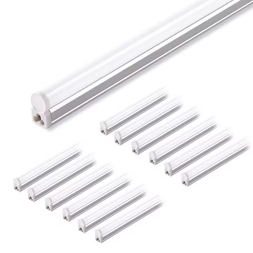 4 Ft. 2200Lm 6500K 20W LED T5 Shop Lights, Ceiling and under Cabinet Light, Corded Electric with On/Off Switch