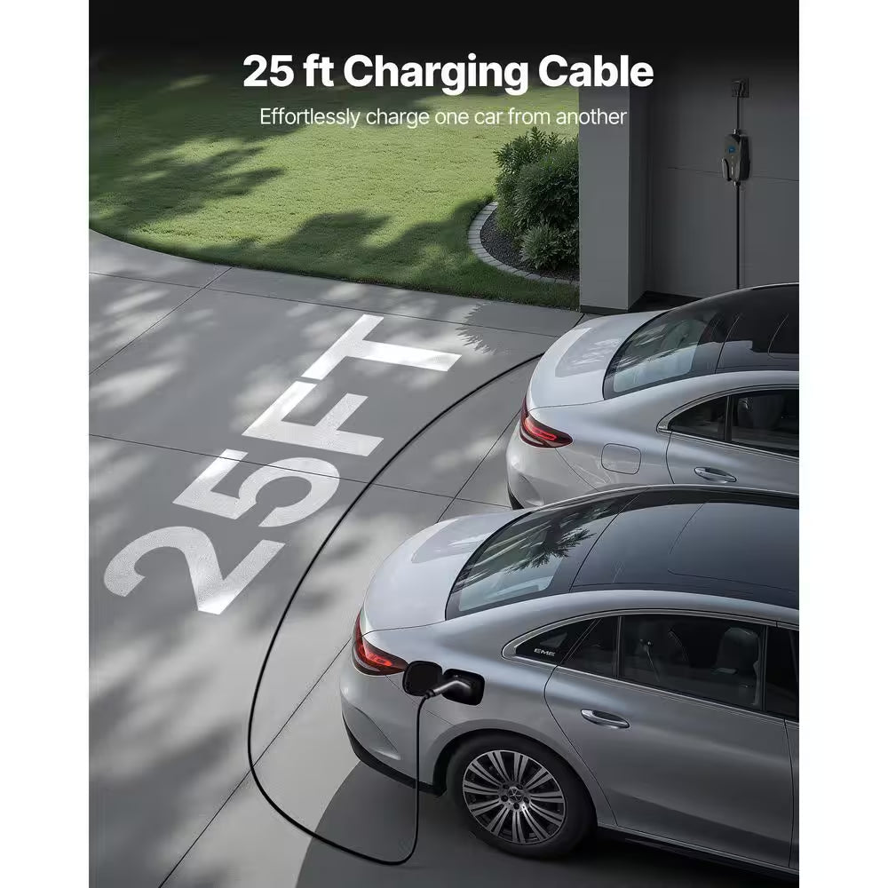Level 2 EV Charger 32 Amp Adjustable Current 240V Electric Vehicle Charger with 25 Ft. Charging Cable NEMA 14-50P Plug
