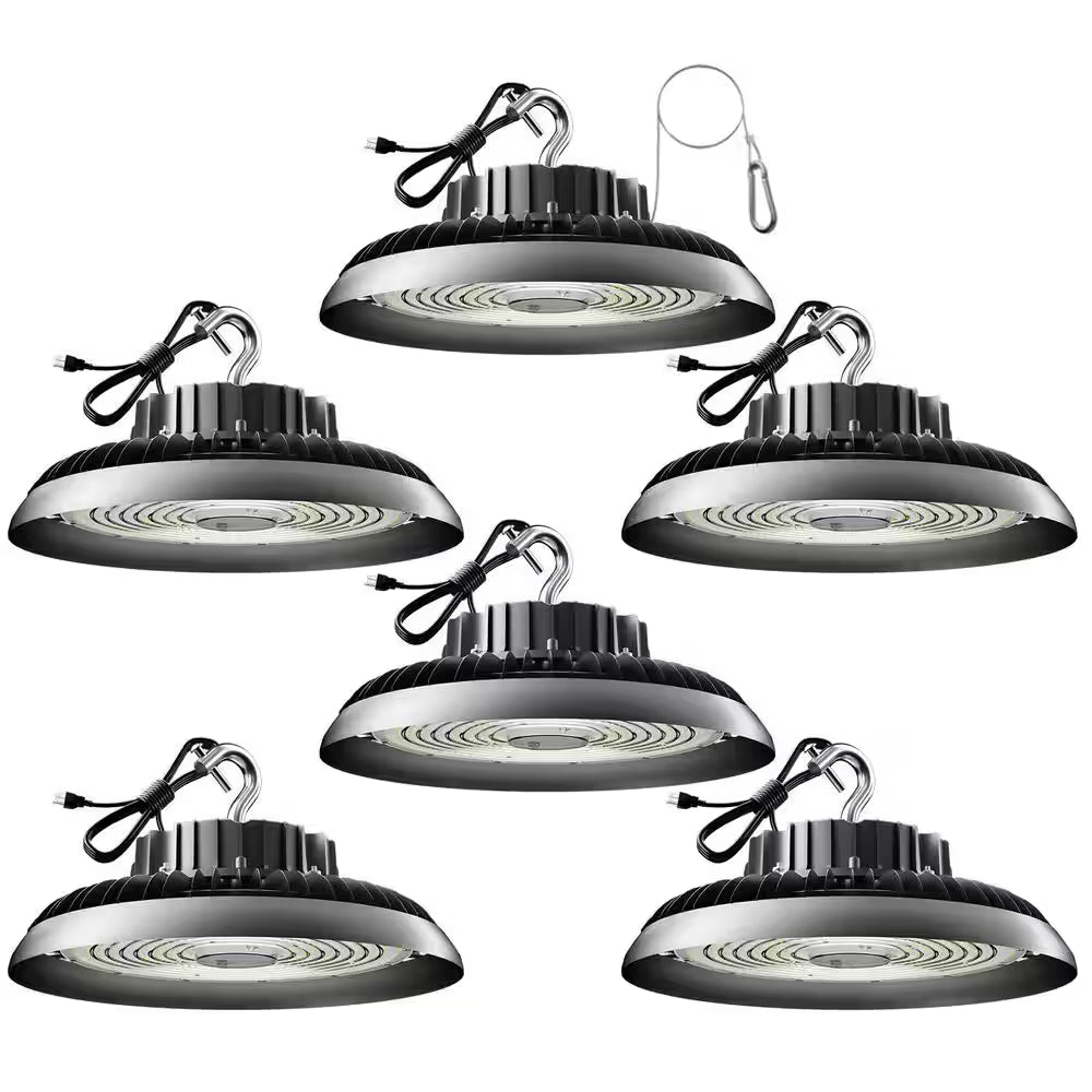 6-Pack of 250-Watt LED High Bay Light 37500LM High Bay LED Shop Lights AC100-277V 5000K Commercial Bay Lighting