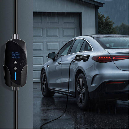 Level 1&2 EV Charger 16 Amp Current Electric Vehicle Charger 25Ft. Cable 120V-240V NEMA 6-20P Plug NEMA 5-15 Adapter
