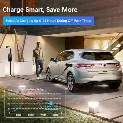 24.99FT 110-Volt 240-Volt Level 1 2 EV Charger Adjustable Current NEMA Plugs J1772 Compatible Home Travel