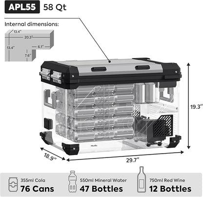 ICECO APL55 Dual Zone 12V Fridge 55 LT