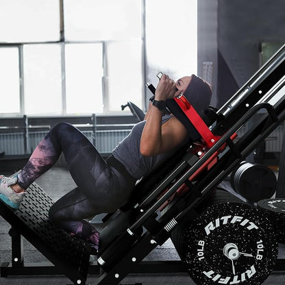 RitFit Adjustable Leg Press and Hack Squat Machine with Weight Plate Set, Professional Home Gym Equipment with Linear Bearings, Specialized for Complete Lower Body Workouts and Weight Storage Posts