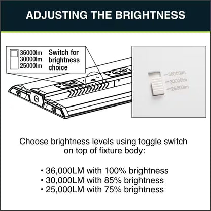 28 In. 1000-Watt Equivalent Linear White LED High Bay Light, Adjustable Beam, Selectable Lumens, 5000K Daylight Dimmable
