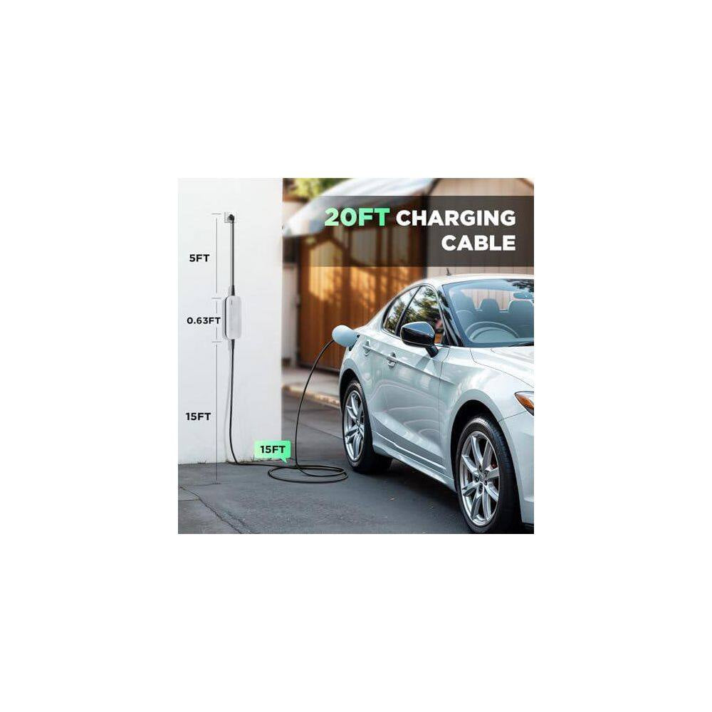20Ft 110-Volt Portable EV Charger Home Charging Station J1772 Electric Cars Weatherproof Safe Protection
