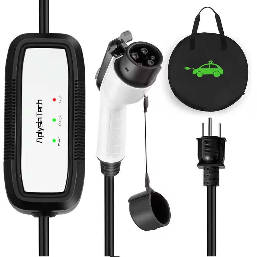 21Ft 110-Volt Portable EV Charger Level 1 15Amp Extension Cord NEMA 5-15P for SAE J1772 Electric Vehicles