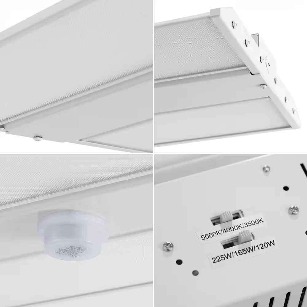220-Watt Equivalent Integrated LED White High Bay Light Motion Sensor Shop Light with 28600 Lumens 5000K