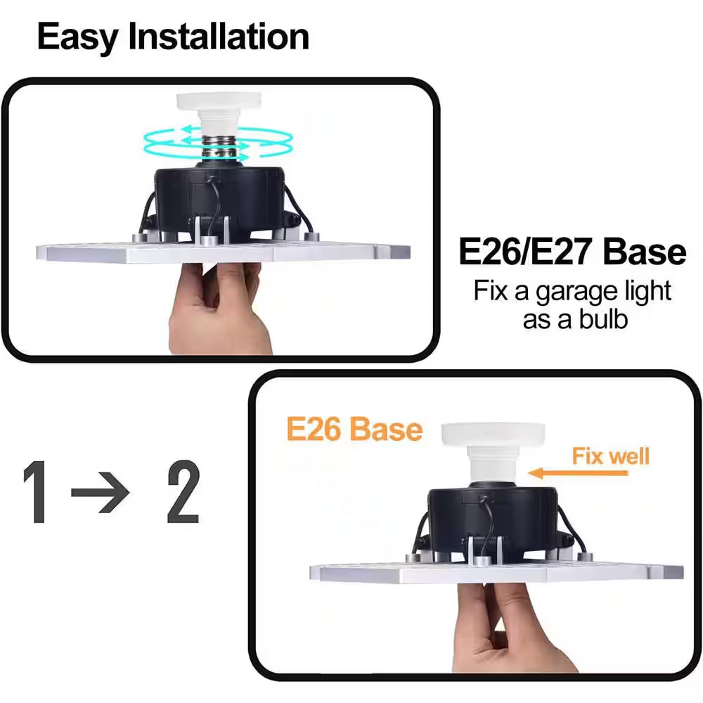 0.88 Ft.140 W Silver 18500 Lumens Deformable Shop Light, 6000K Daylight with Deformable Three Panels for Workshop,2 Pack