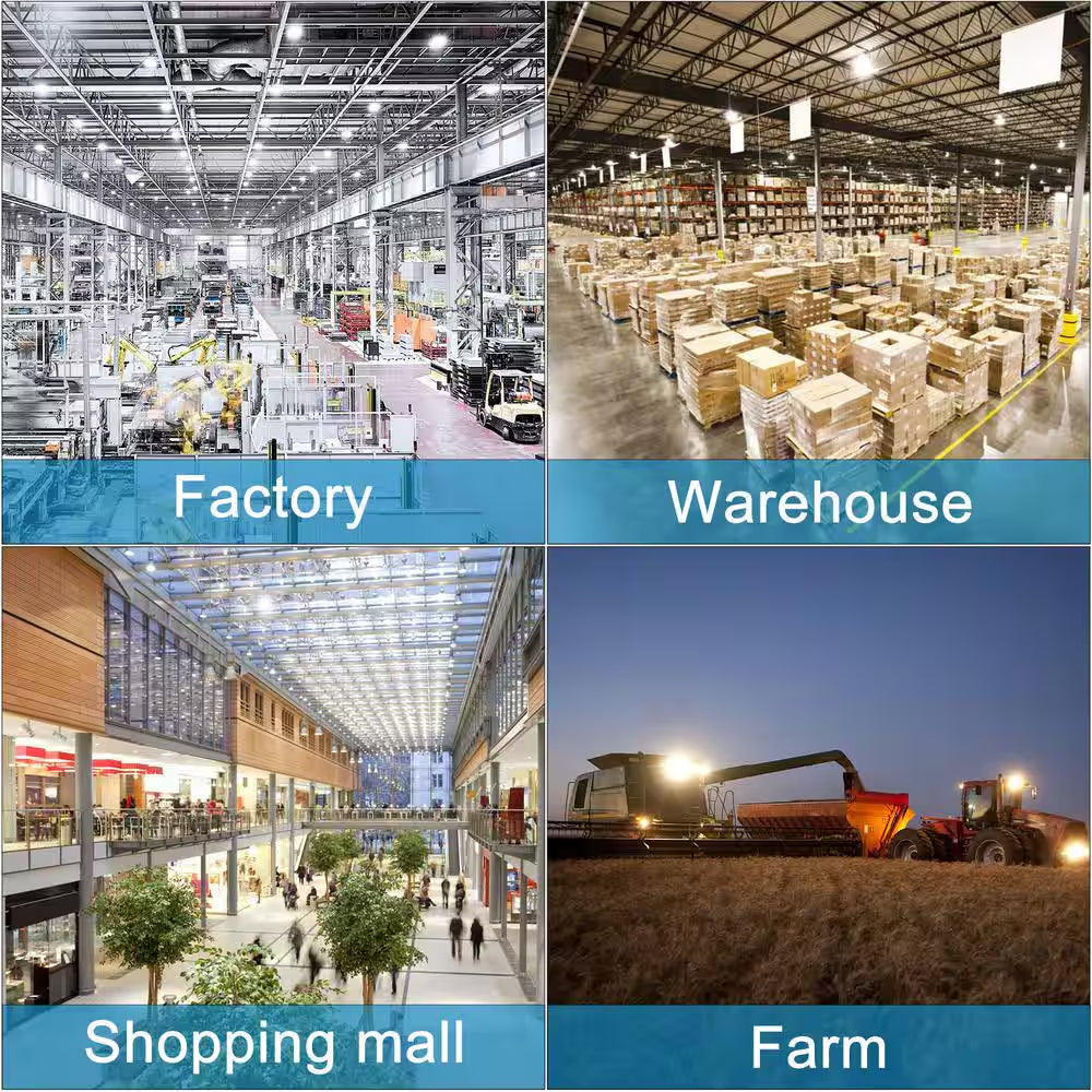500-Watt LED High Bay Light 75000LM High Bay LED Shop Lights AC100-277V Commercial Bay Lighting for Warehouse (2-Pack)