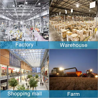 500-Watt LED High Bay Light 75000LM High Bay LED Shop Lights AC100-277V Commercial Bay Lighting for Warehouse (2-Pack)