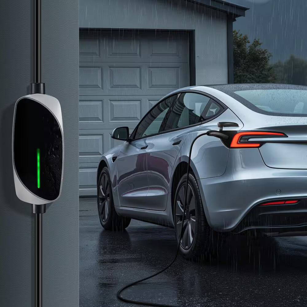 Level 1/2 Tesla Charger 16 Amp Electric Car EV Charger 25Ft. Charging Cable 120V-240V NEMA 6-20P Plug NEMA 5-15 Adapter
