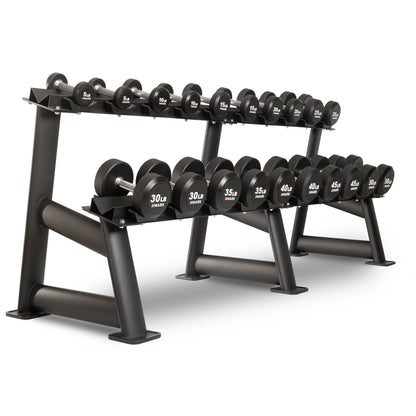 Round Commercial Urethane Dumbbells  (5-50 lb and 5-75 lb Sets)