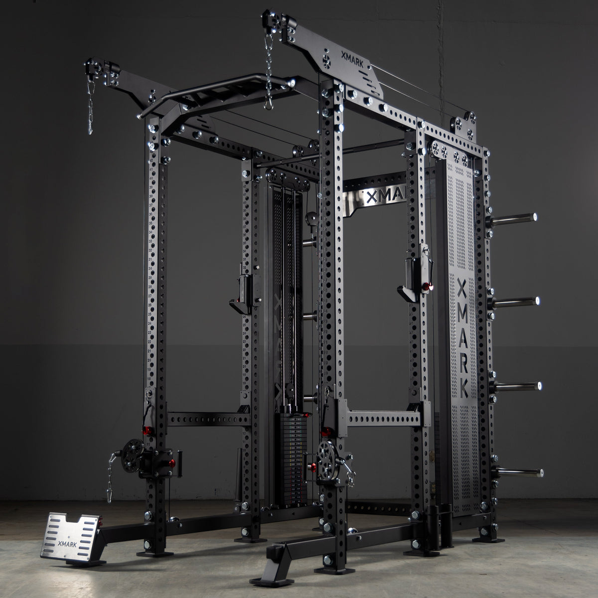 Commercial Power Rack Cable Machine, 440 lbs Total Stack Weight