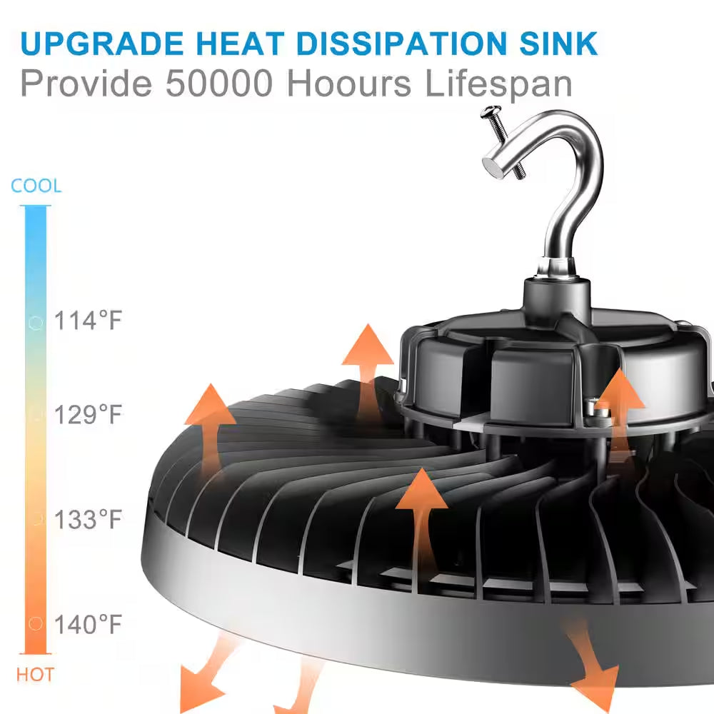 400-Watt LED High Bay Light 60000LM High Bay LED Shop Lights AC100-277V Commercial Bay Lighting for Warehouse (4-Pack)
