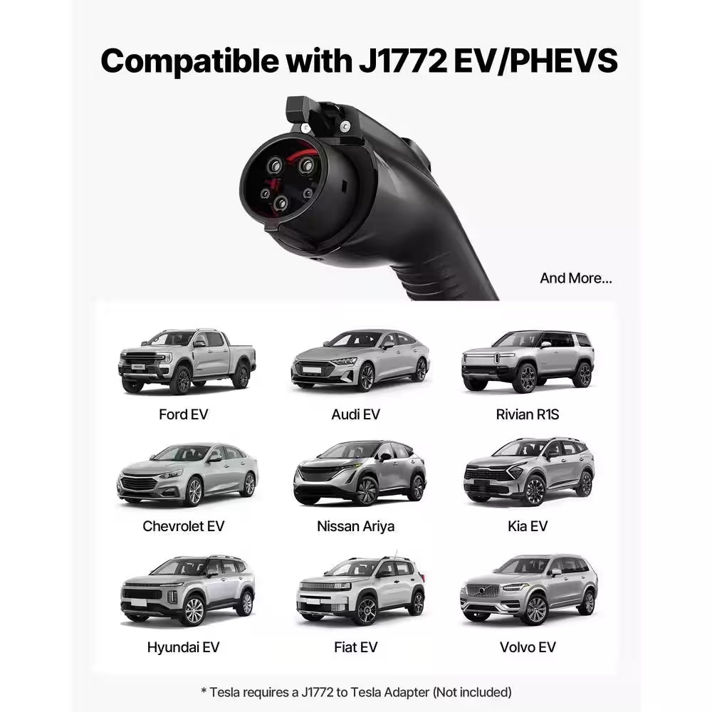Level 2 EV Charger 32 Amp Adjustable Current 240V Electric Vehicle Charger with 25 Ft. Charging Cable NEMA 14-50P Plug